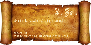 Weintraub Zsigmond névjegykártya